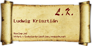 Ludwig Krisztián névjegykártya